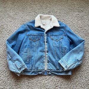 Levis orange tab sherpa and denim trucker jacket